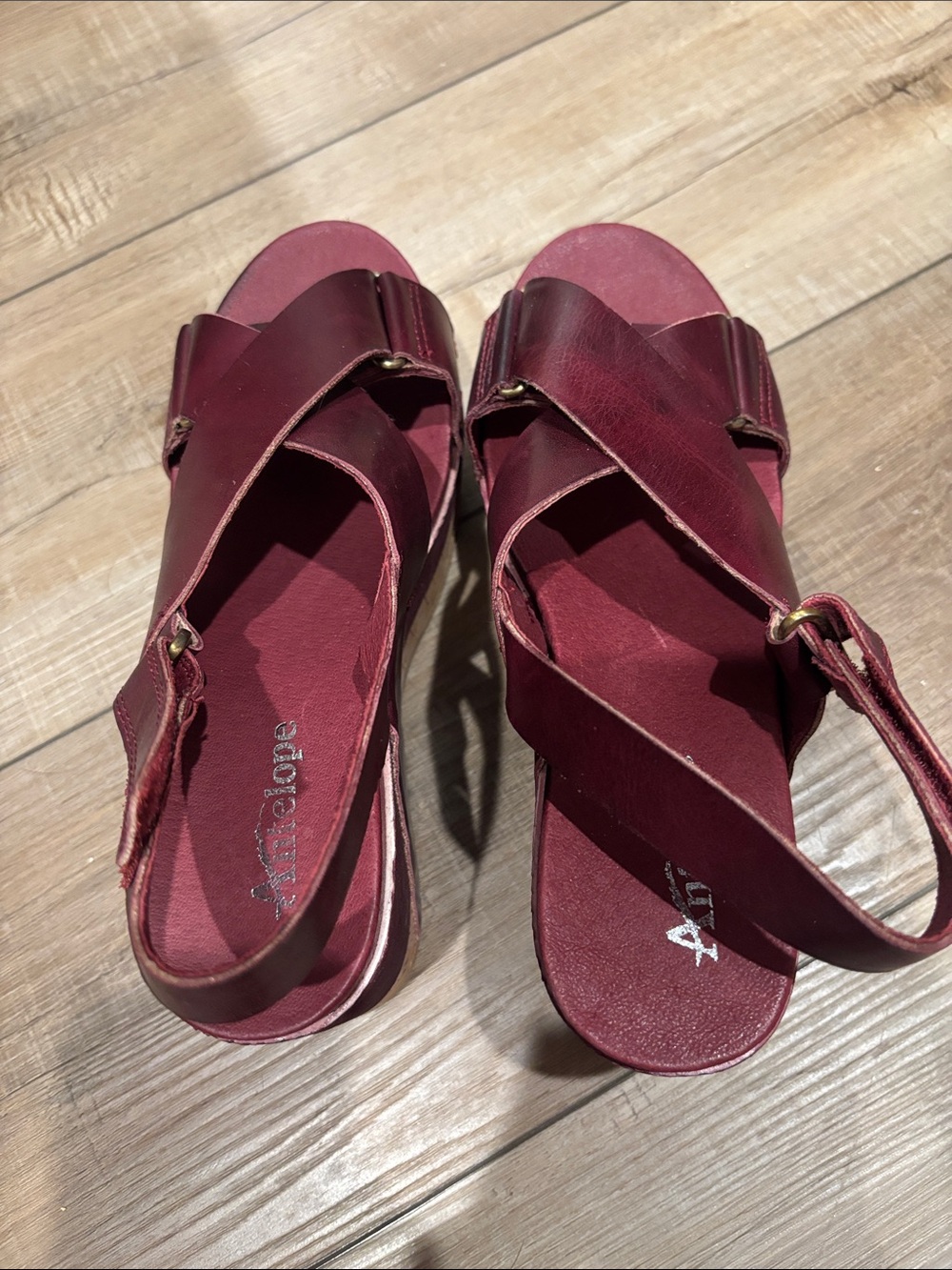 Antelope Burgandy Platform sandals
